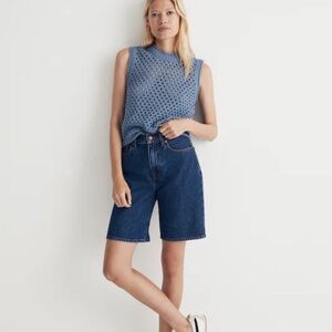 Madewell Open-Stitch Crop Sweater Vest in Robin Egg Blue Sz M